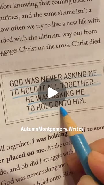 One of the greatest lies I believed was that God expected me to hold everythi…