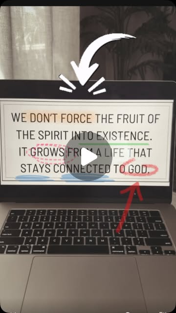 We don’t force the fruit of the Spirit into existence. It grows from a life t…